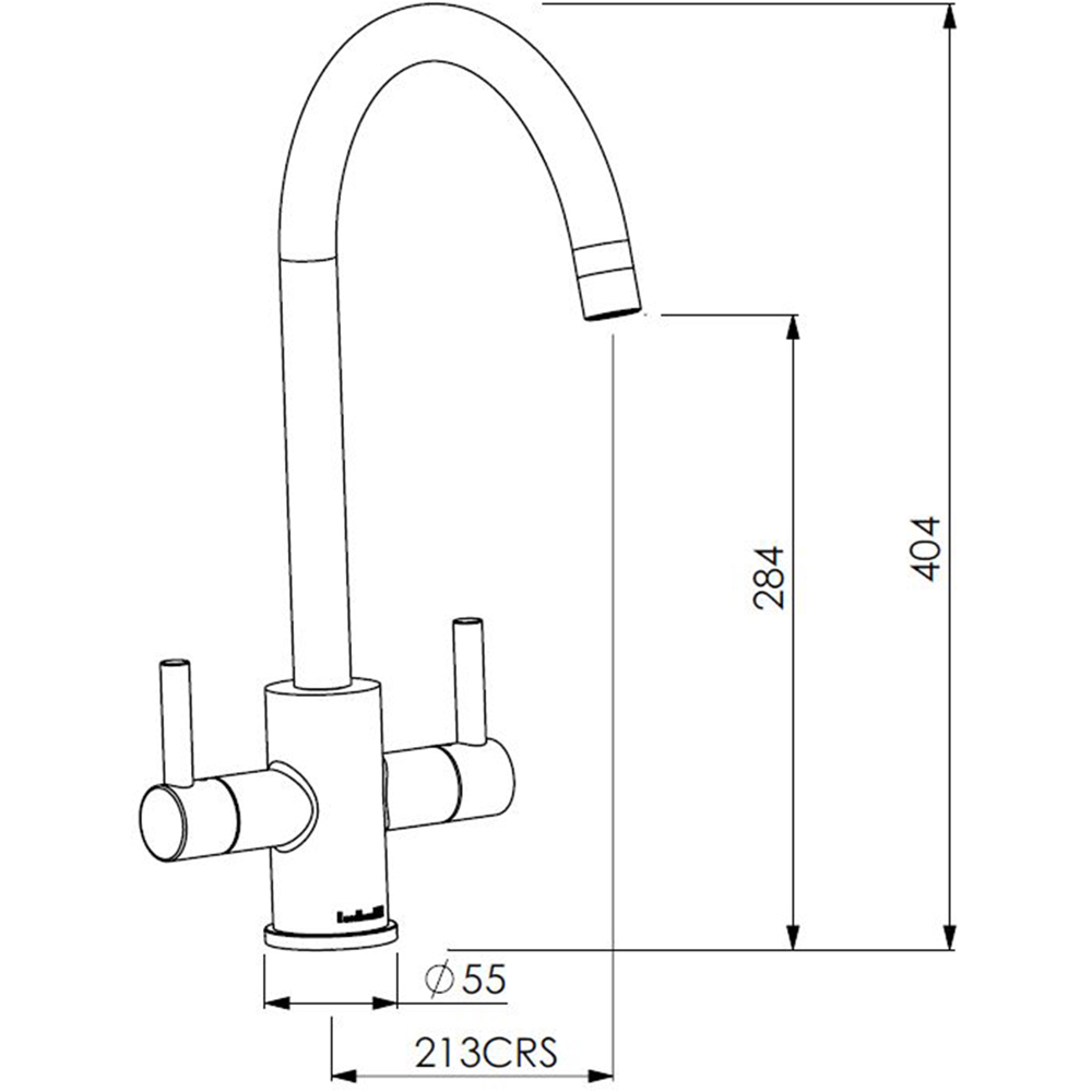 Reginox Genesis WH Polished Chrome Dual Lever Kitchen Tap  Image 3