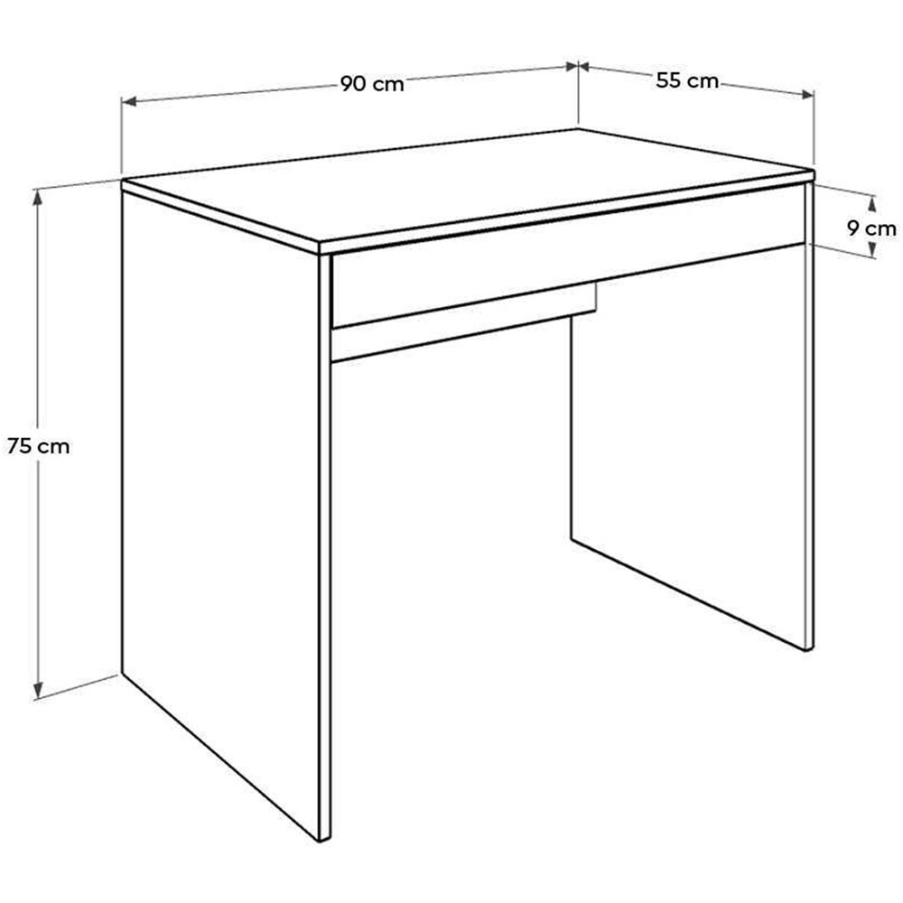 FWStyle Single Wide Drawer Matt White Desk Image 7