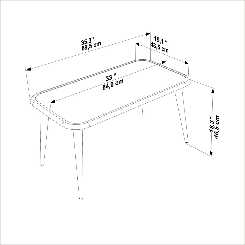 Decorotika Bohemia Walnut Coffee Table with Solid Wood Legs Image 7