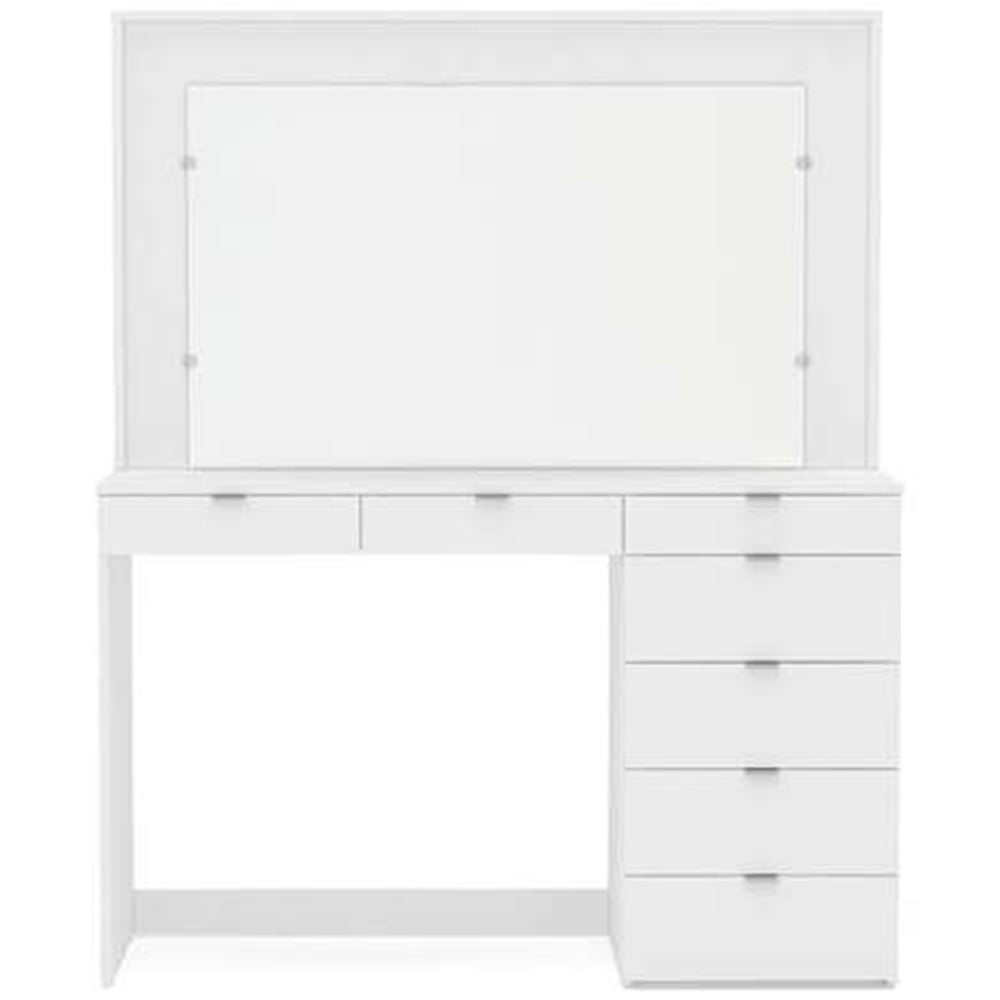 Chloe 7 Drawer White Dressing Table with Mirror Image 3