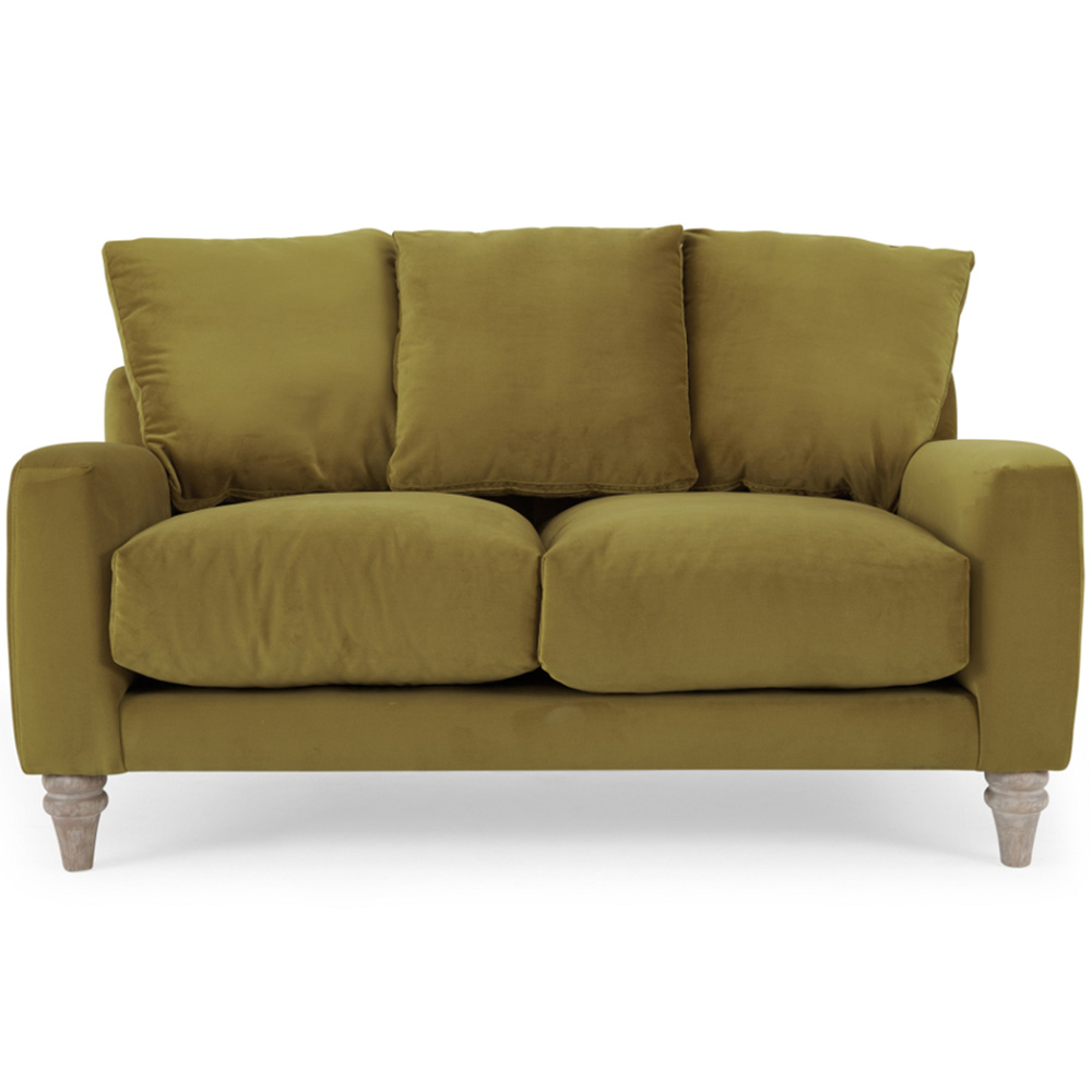 Home Detail Covent 2 Seater Olive Green Velvet Sofa Image 3