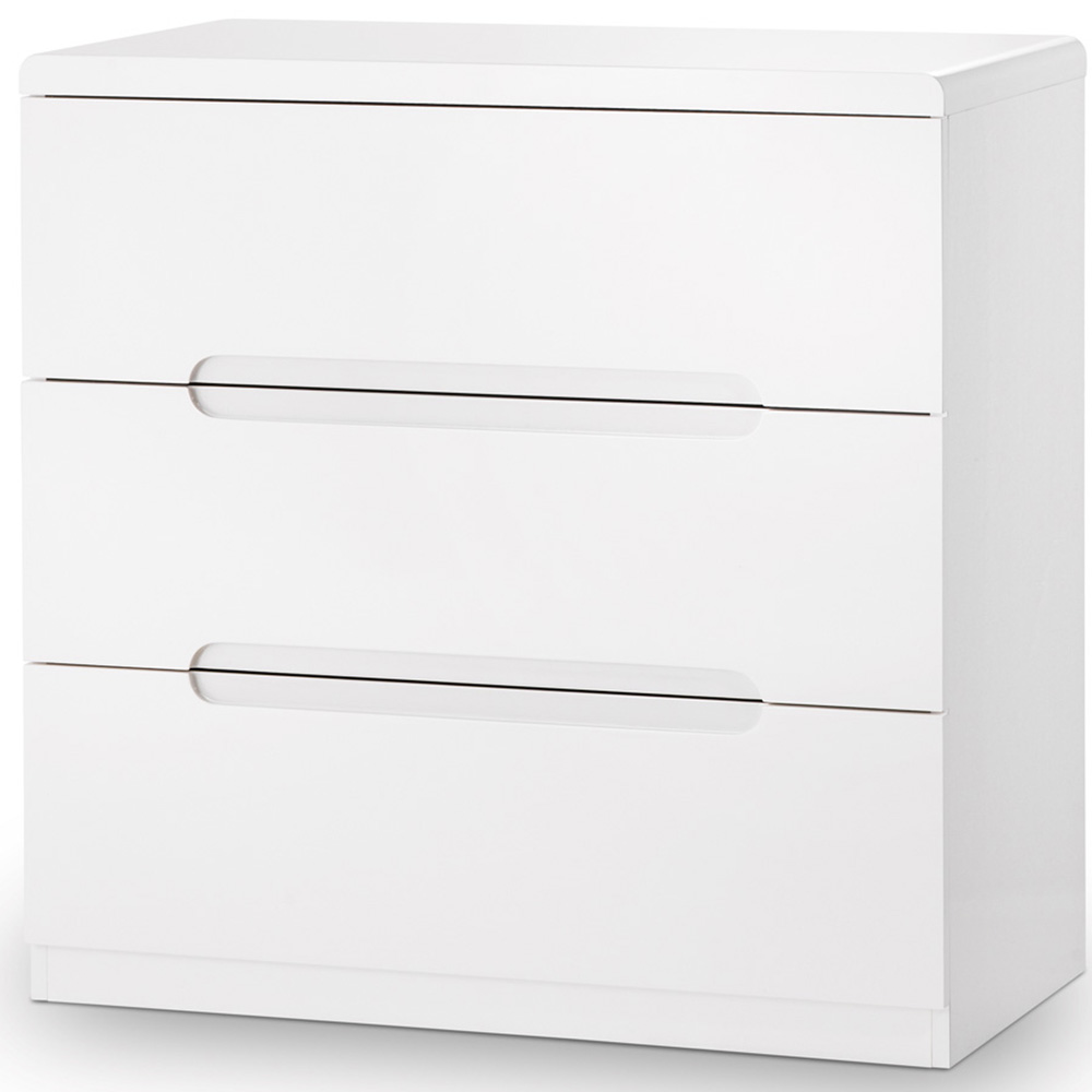 Julian Bowen Manhattan 3 Drawer White Chest of Drawers Image 2