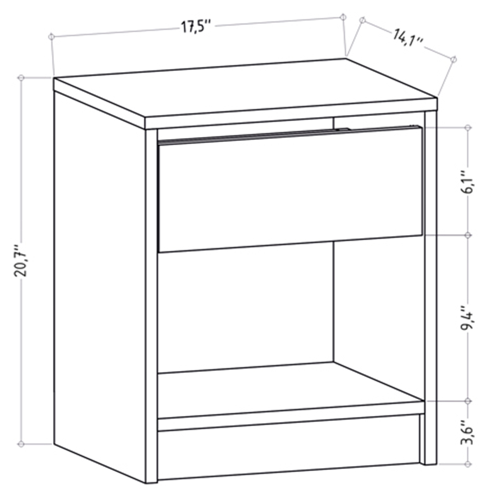 Decorotika Sheridan Single Drawer Sapphire Oak Floating Bedside Table Image 7