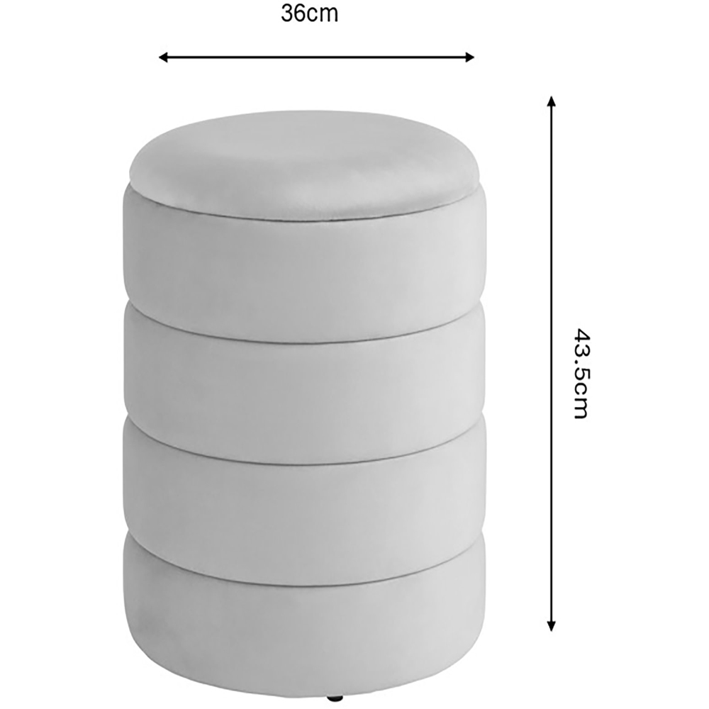 GFW Klara Blush Pink Soft Velvet Storage Stool Image 7