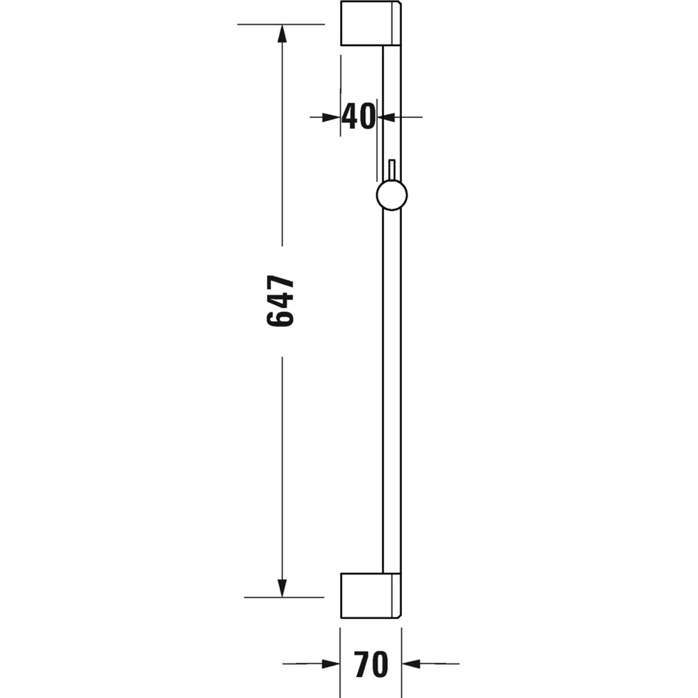 Duravit Black Shower Rail 700mm Image 2