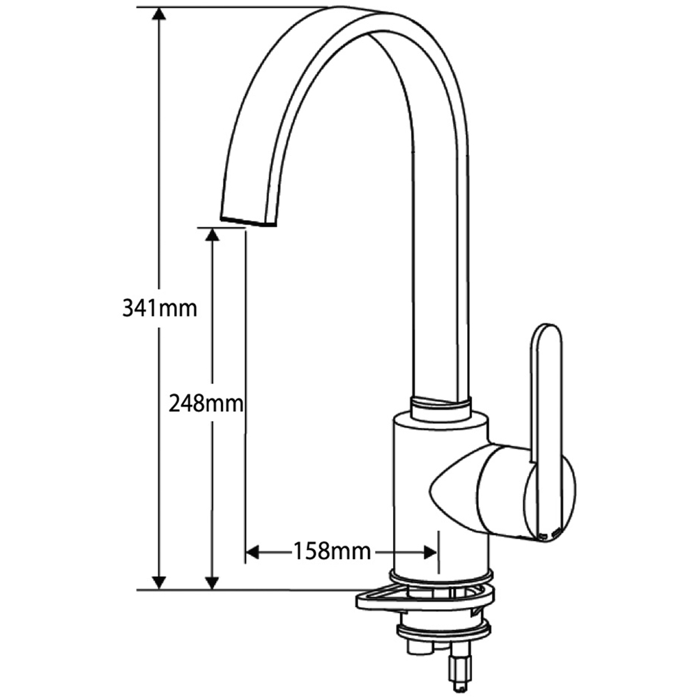 Reginox Amur CH Polished Chrome Single Lever Kitchen Tap Image 3