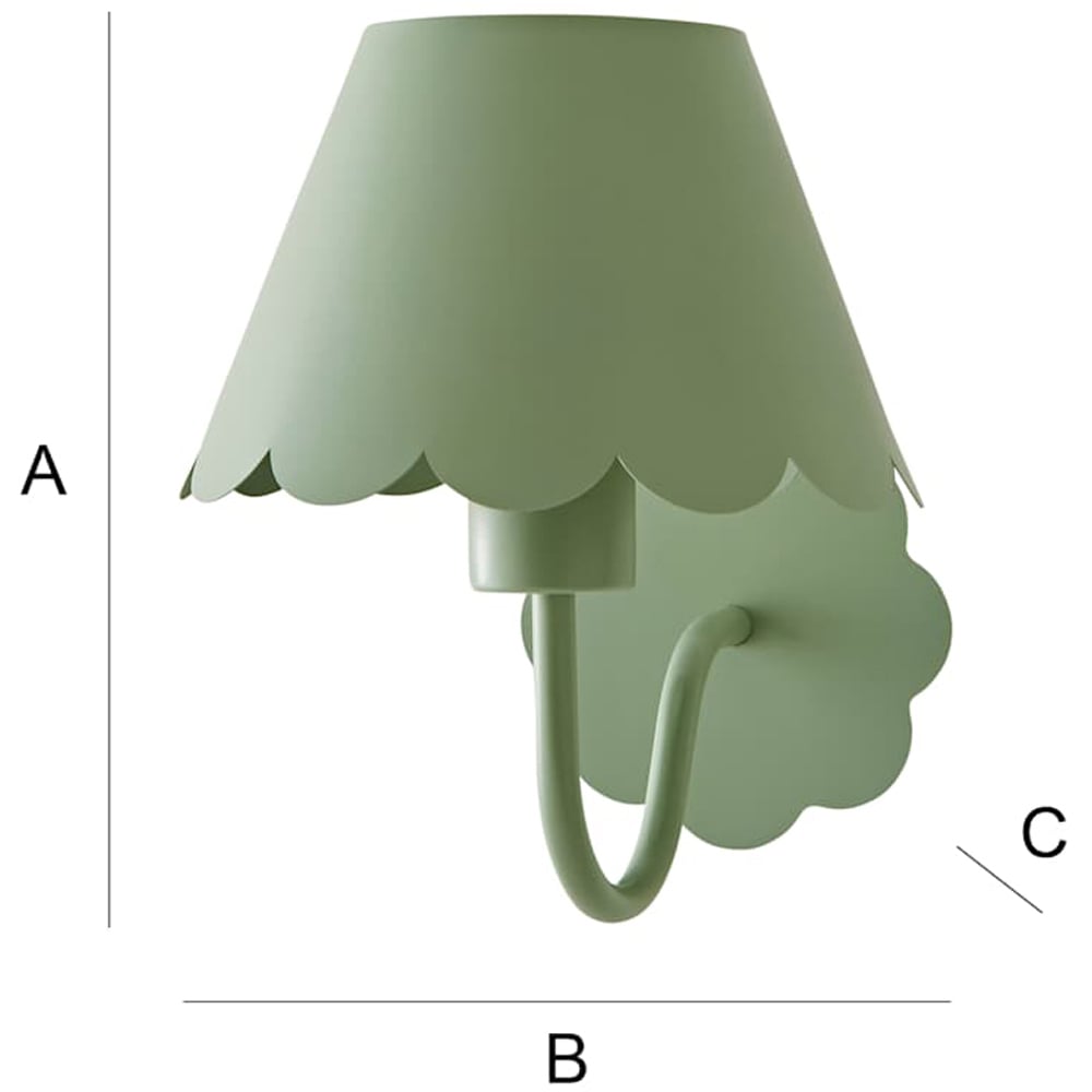 ValueLights Hallie Green Scallop Rechargeable Wall Light Image 8