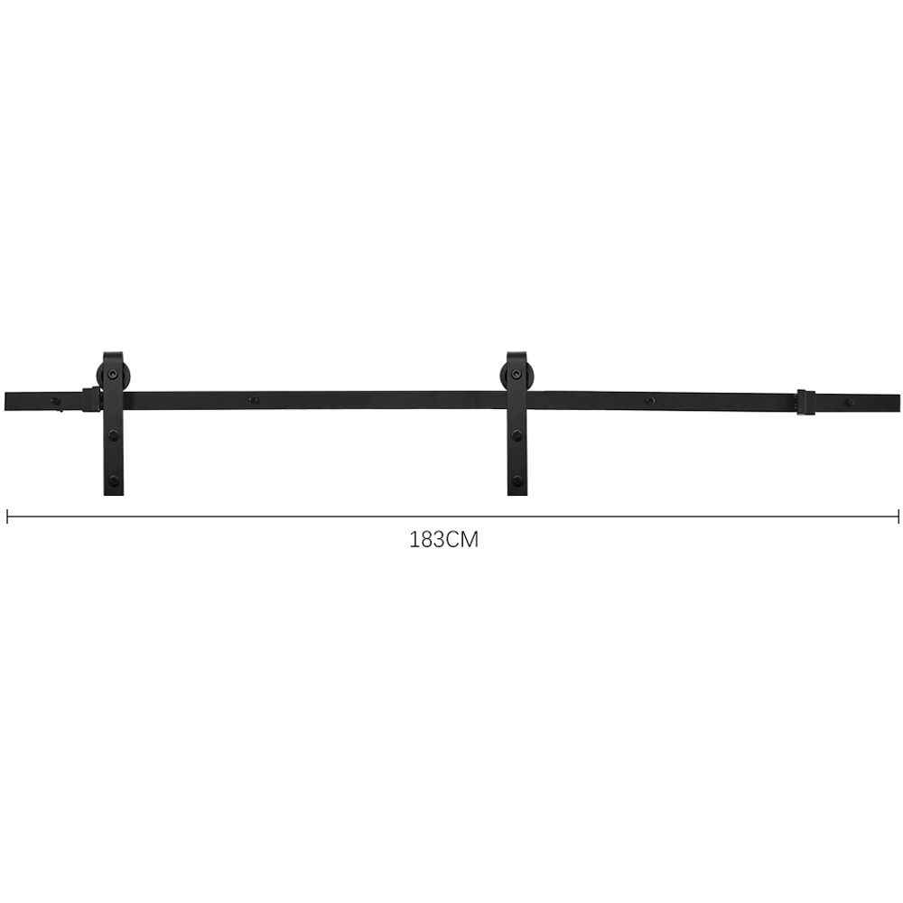 Living and Home Rustic J Shaped Barn Door Hardware Kit 1.83m Image 8