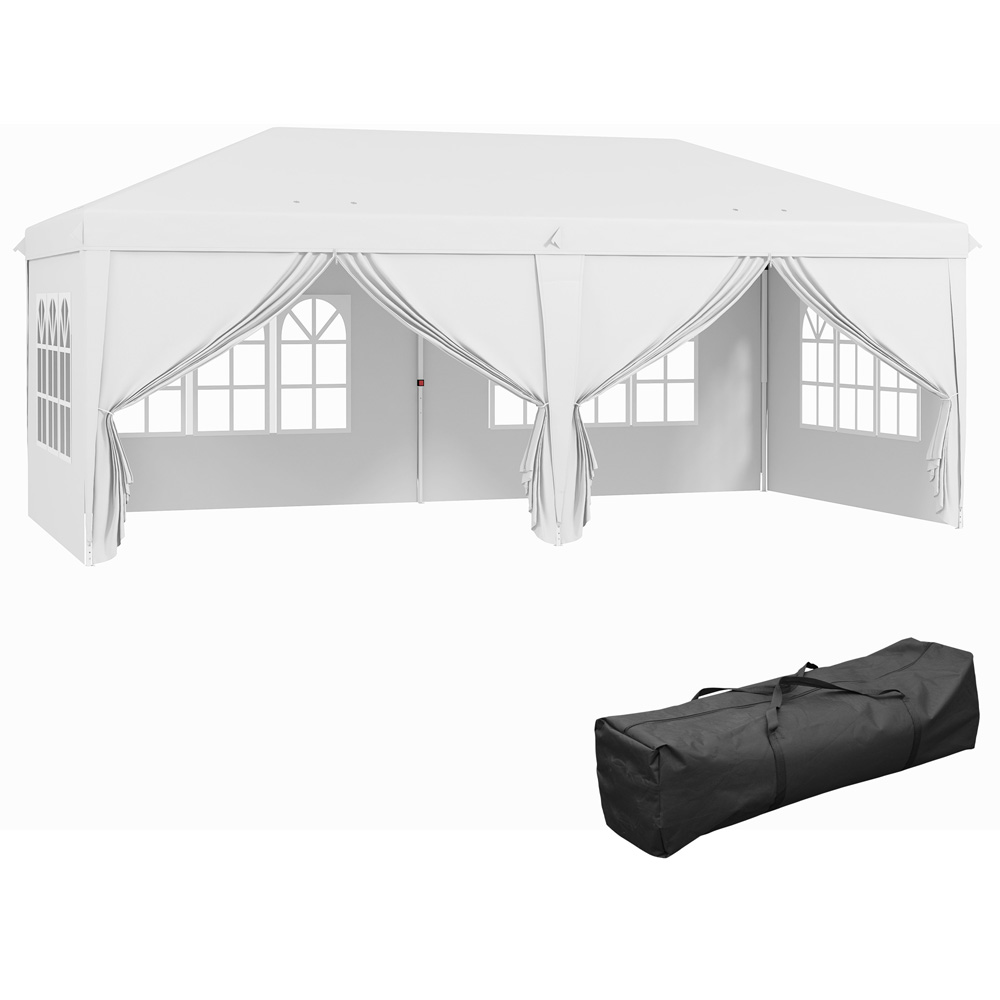 Outsunny 3 x 6m Silver Pop Up Gazebo with Sides Image 2