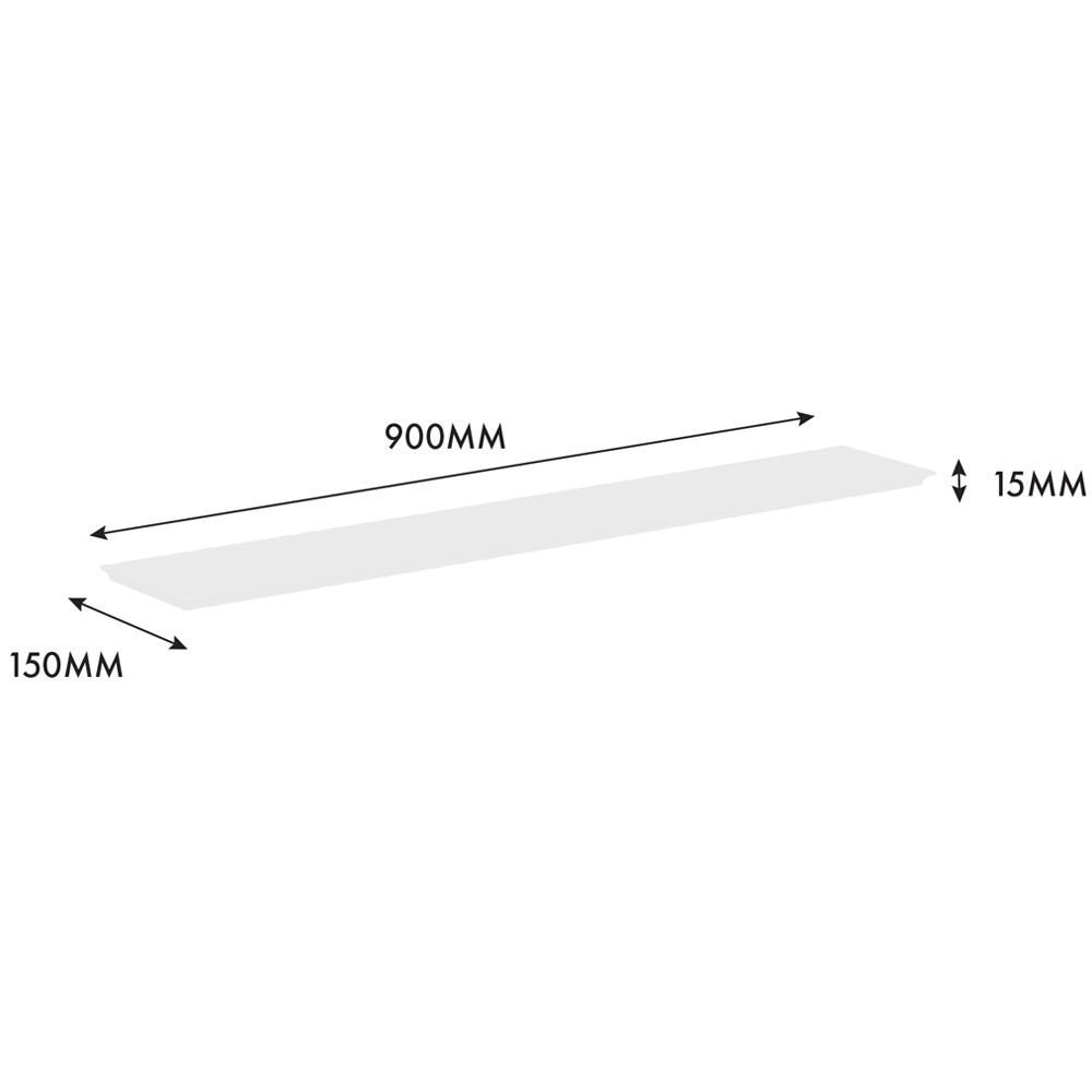 Homebase 90cm Bevelled White Shelf Image 5