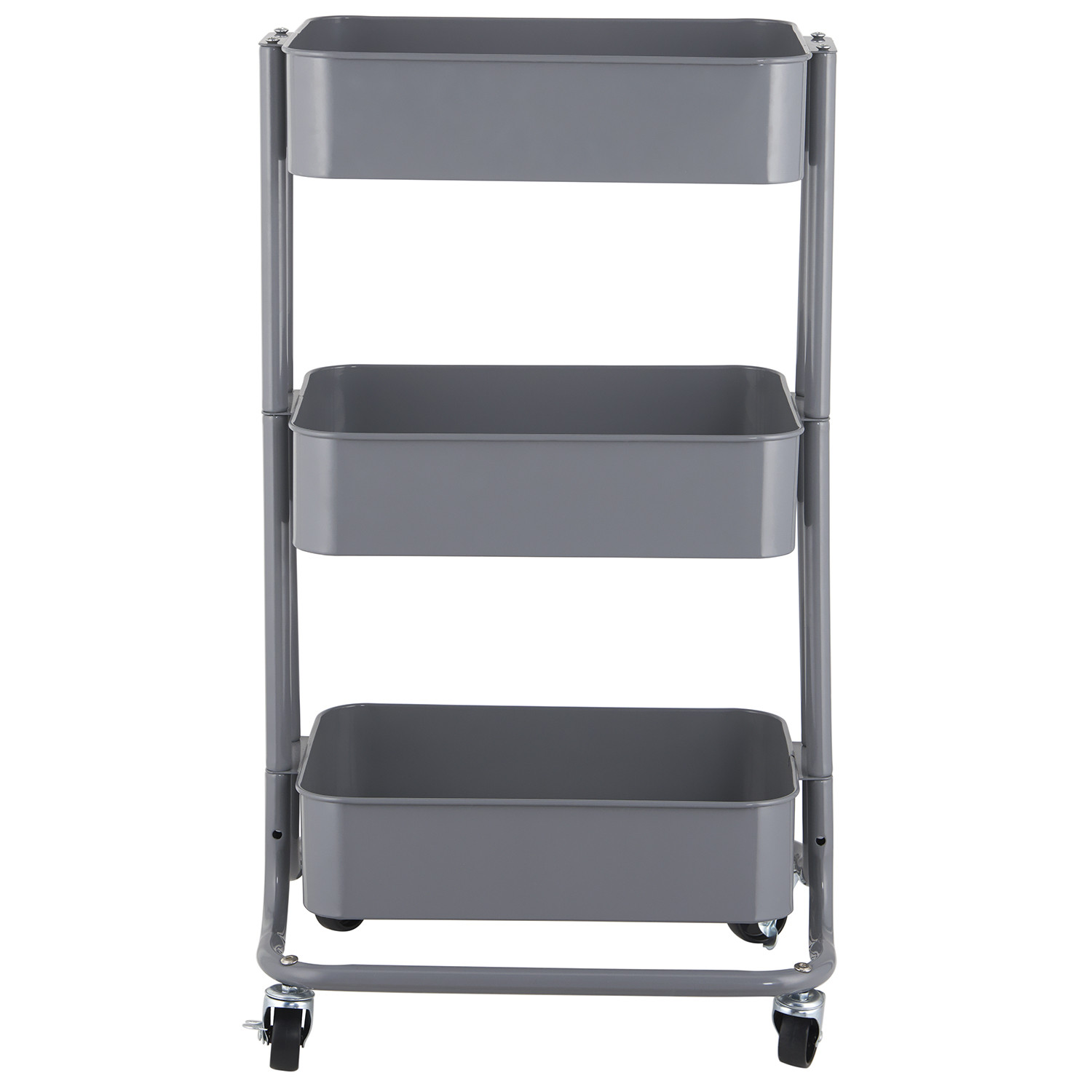 Grey 3 Tier Storage Trolley Image 2