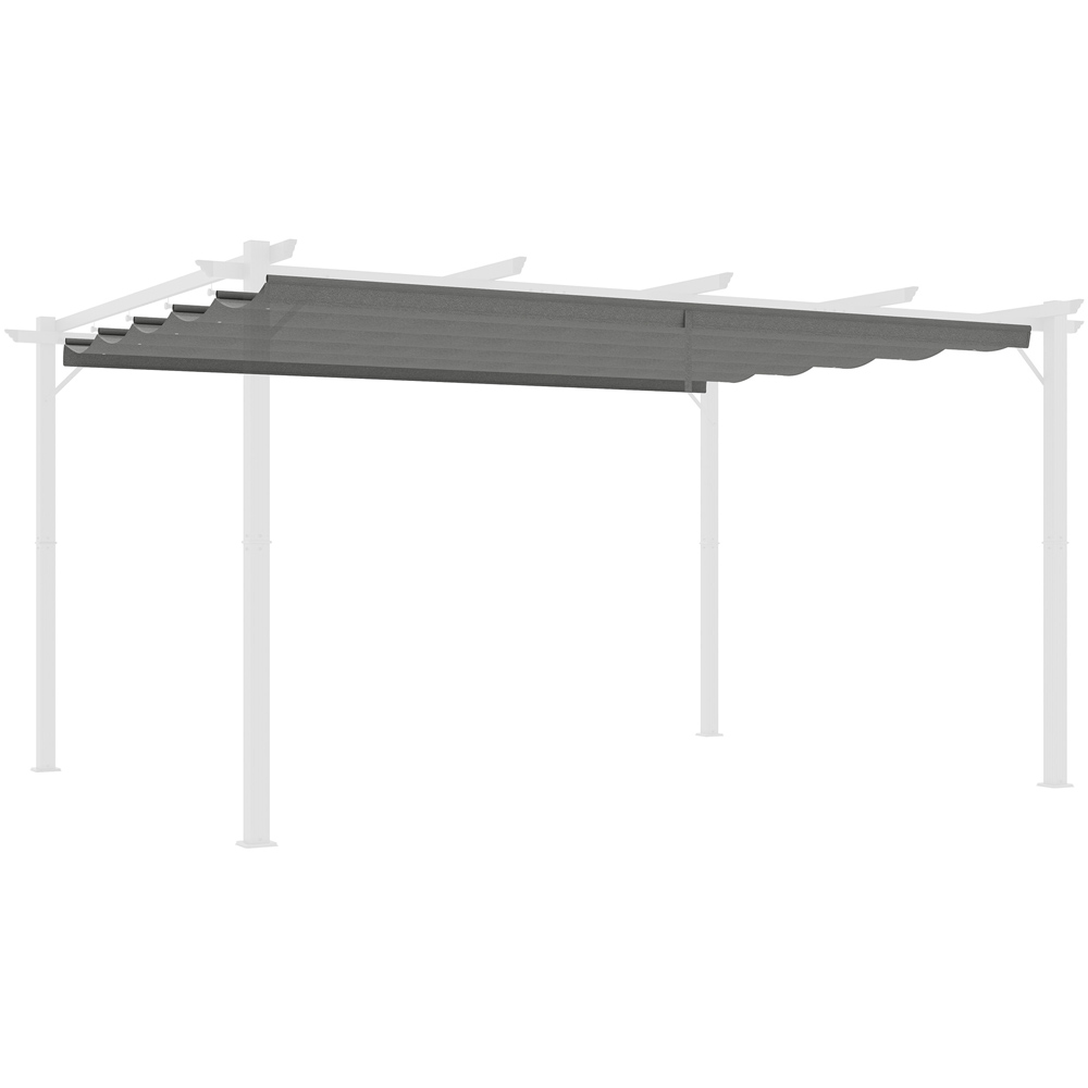 Outsunny 4 x 3m Light Grey Pergola Shade Cover Replacement Canopy Image 2