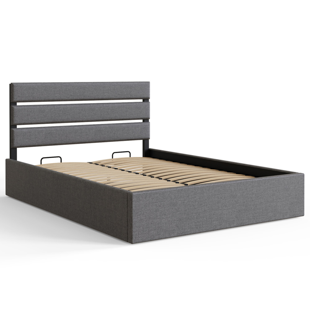 GFW Hudson Small Double Grey End Lift Ottoman Bed Image 2