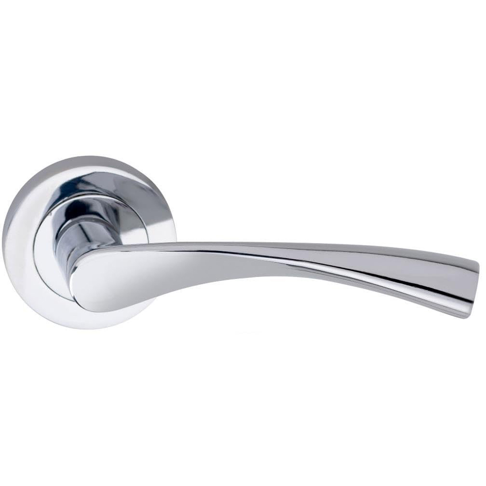 Golden Grace Polished Chrome Astrid Classic Door Handle 5 Pack Image 3
