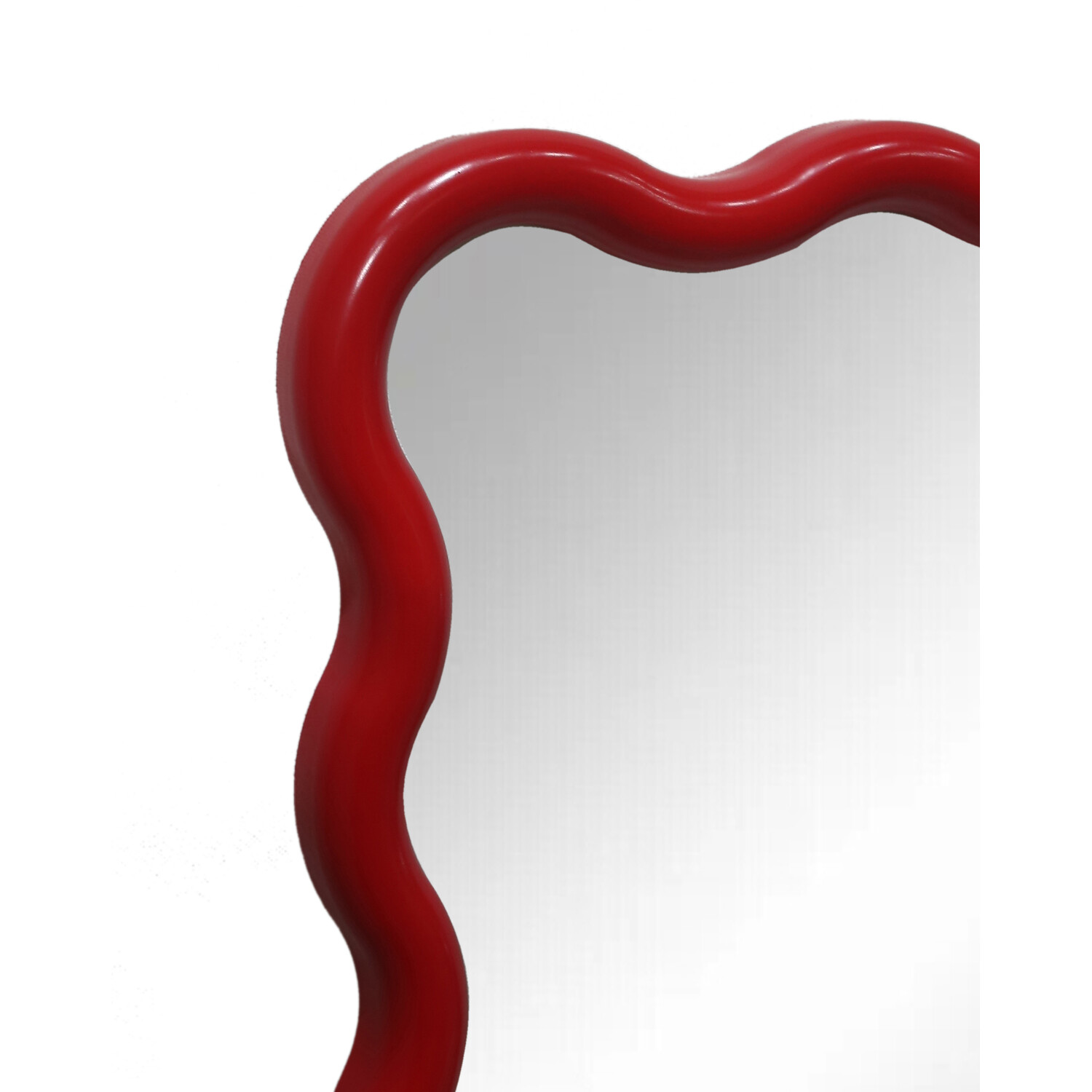 Lottie Wavy Framed Lean To Mirror Red Image 4