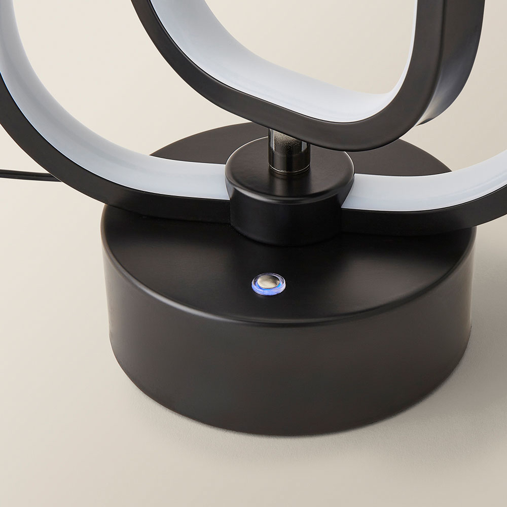 ValueLights Infinity Black Adjustable Revolving Integrated LED Table Lamp Image 4