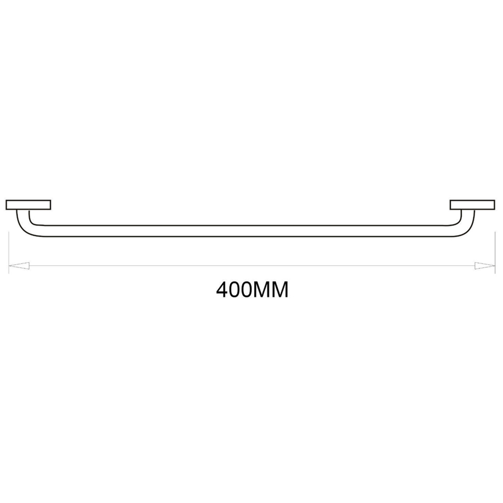 Nes Home Chrome Wall Mounted Straight Grab Bar 400mm Image 3