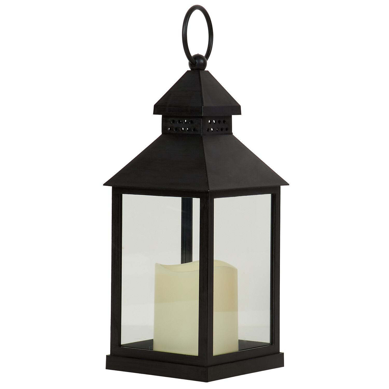 LED Brushed Lantern Black Image 2