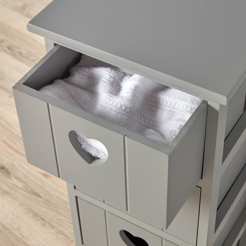 Home Source 4 Drawer Grey Storage Unit Image 4