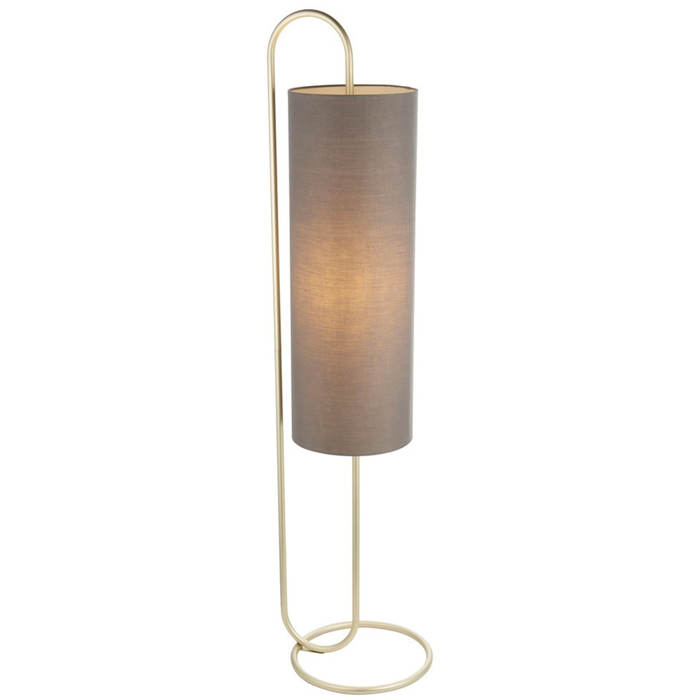 Merano Arenzano Antique Brass and Grey Fabric Floor Lamp Image 3