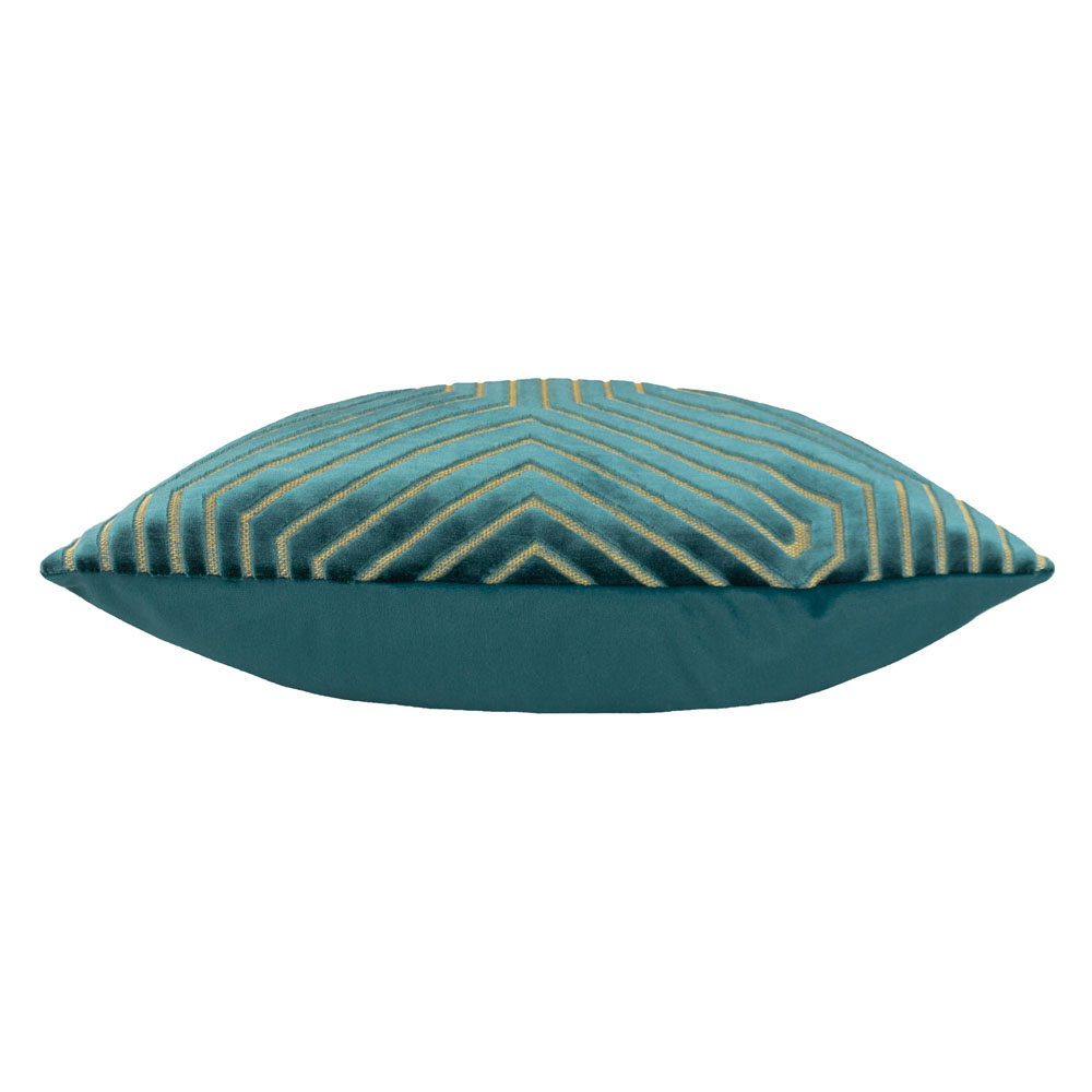 Paoletti Evoke Teal Cut Velvet Cushion Image 3