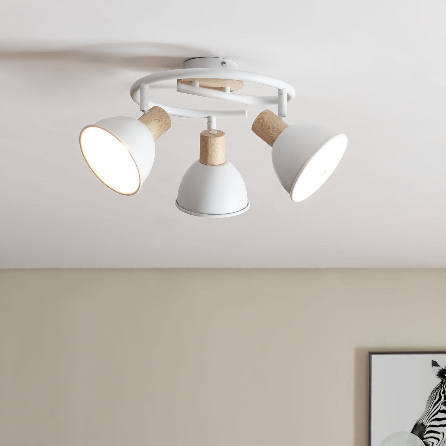 Harrow White 3 Light Ceiling Light Image 2