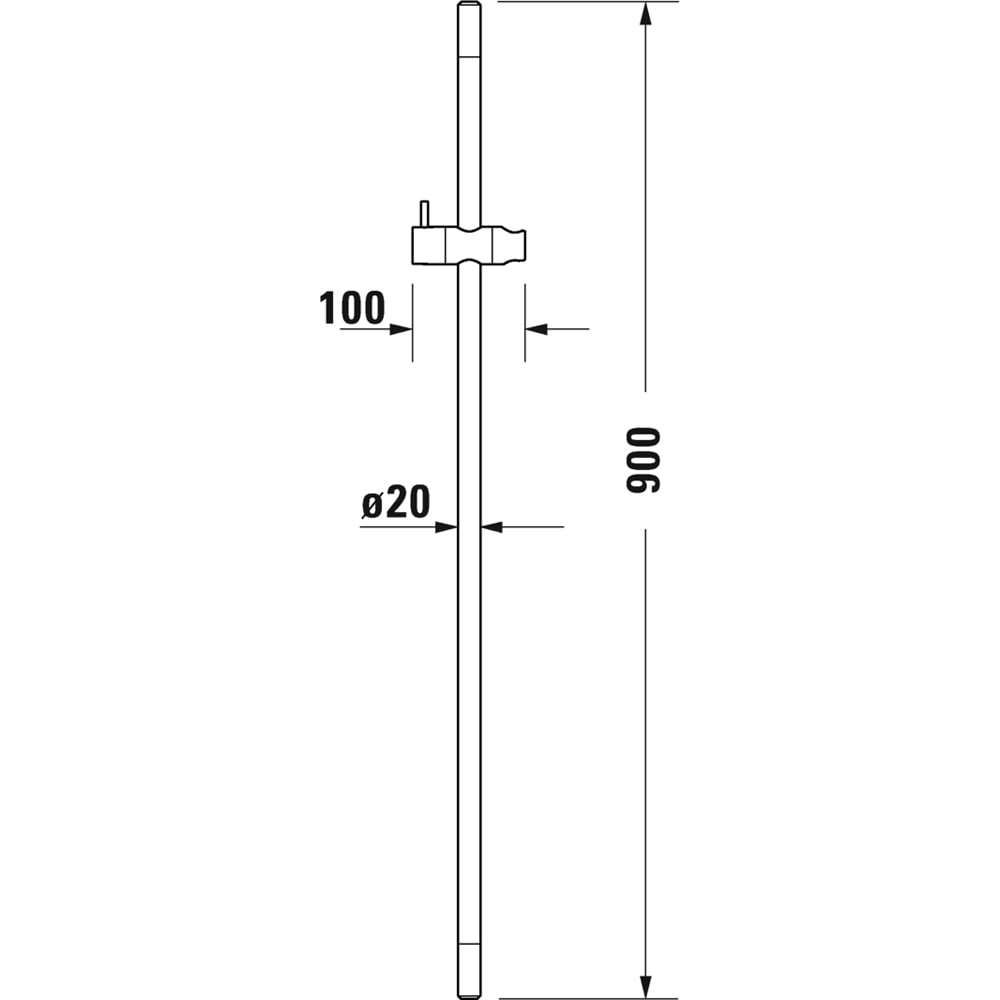 Duravit Chrome Shower Rail 900mm Image 2