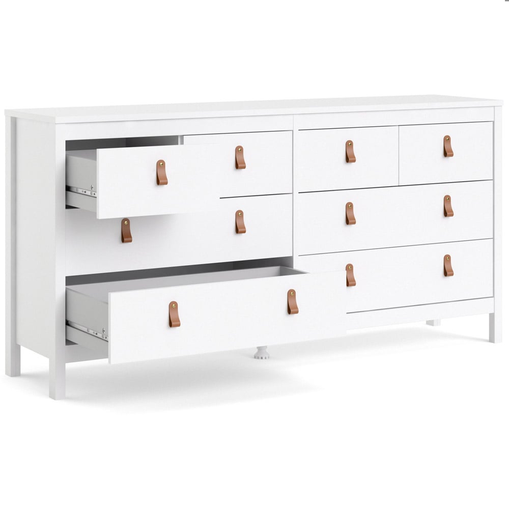 Florence Barcelona 8 Drawer White Double Dresser Image 4