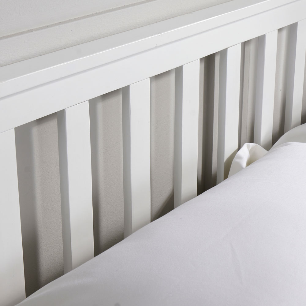 Home Source Florida Double White Low End Wooden Bed Image 5