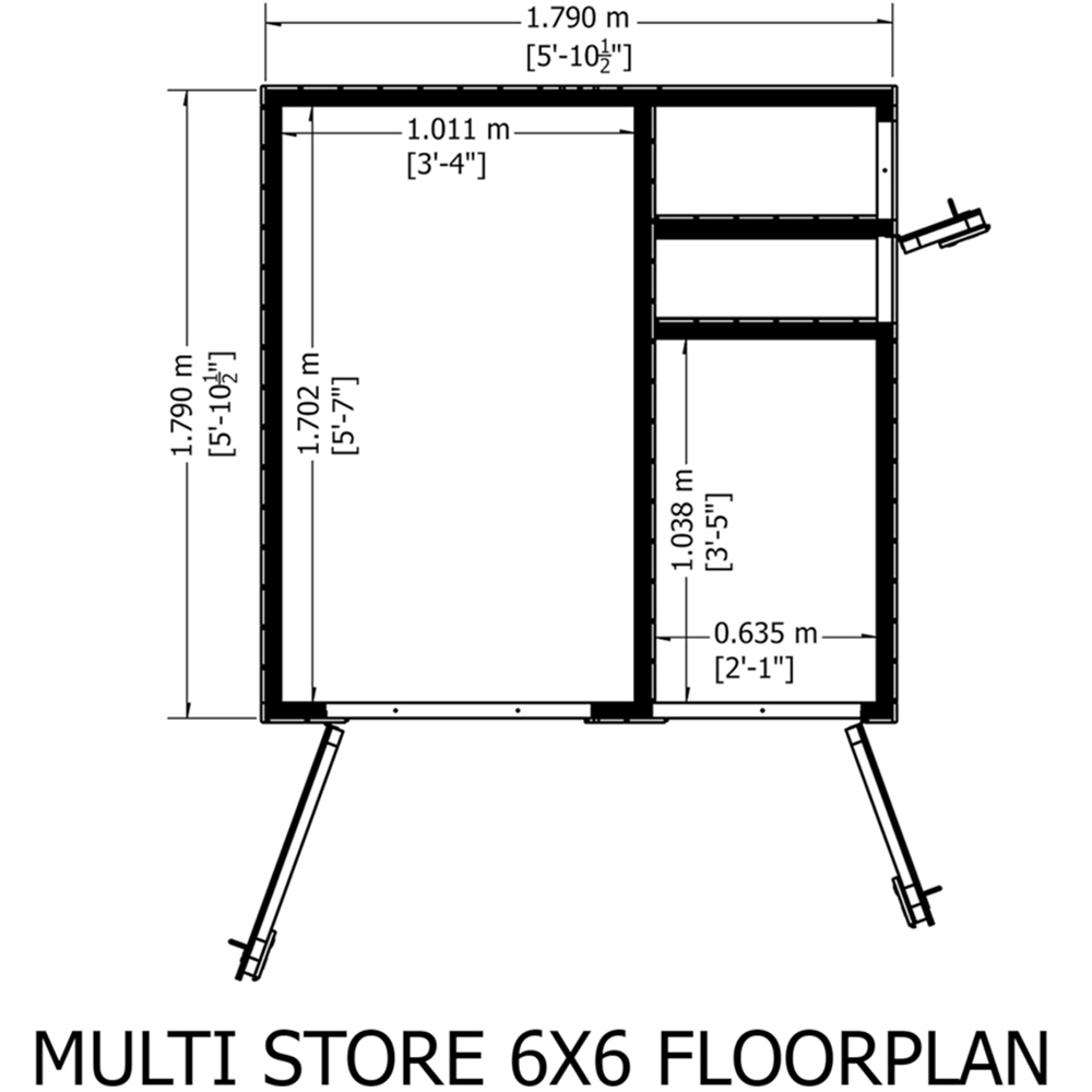 Shire 6 x 6ft Dip Treated Multi Store Apex Garden Shed Image 5