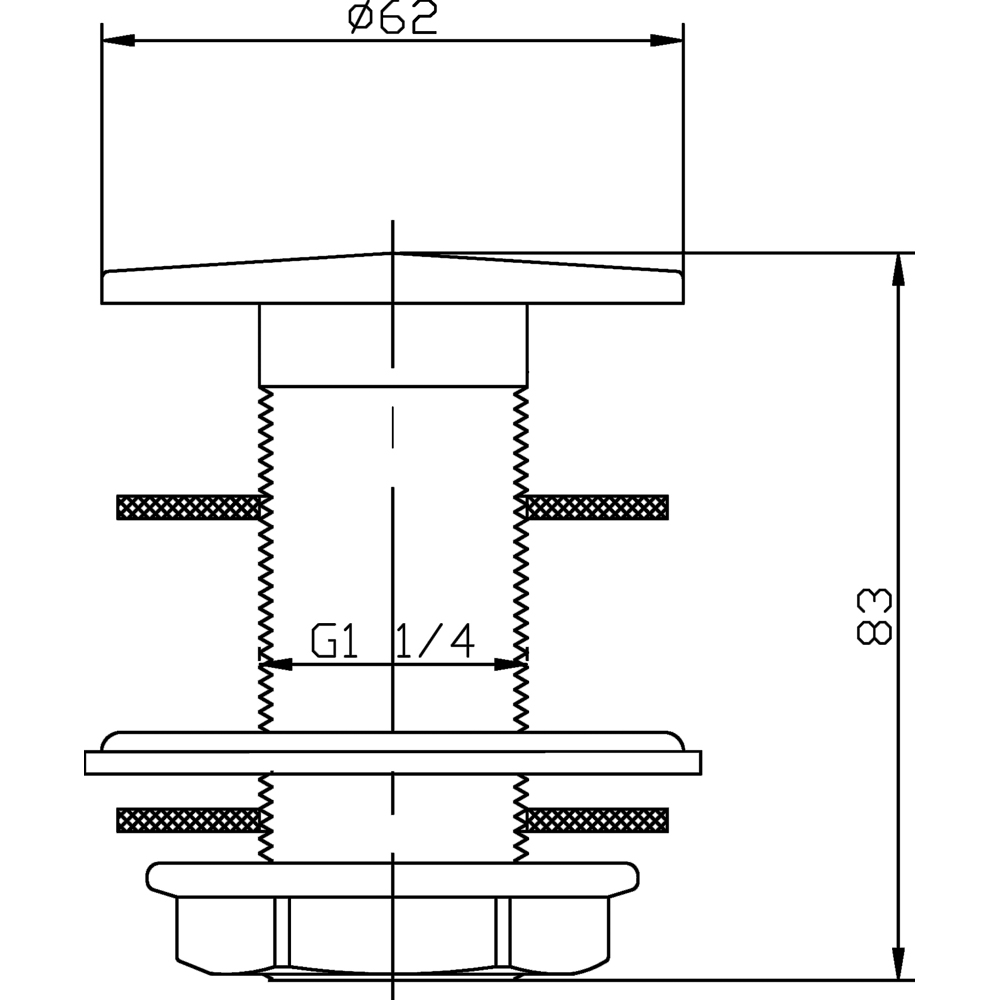 nuie Chrome Unslotted Flip Top Basin Waste Image 2