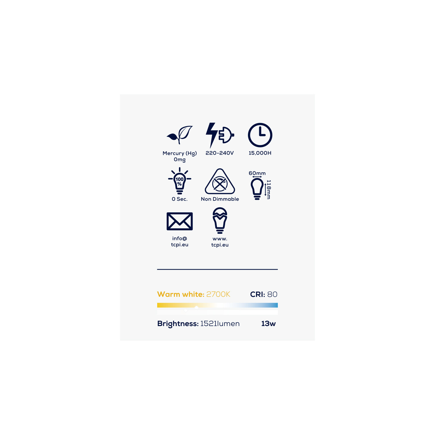 TCP LED A Shape 1521L B22 Bulbs Warm White Image 8