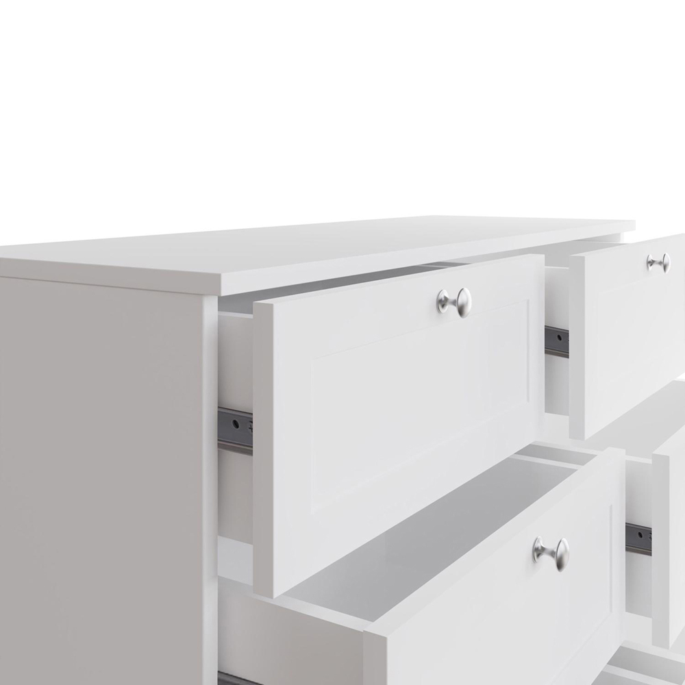 FWStyle Artus 6 Drawer White Panelled Chest of Drawers Image 5