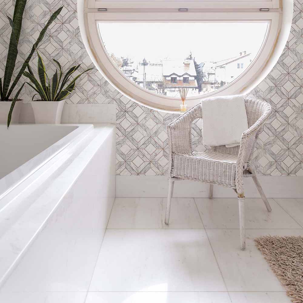 Contour Marble Marquetry Grey Wallpaper Image 4