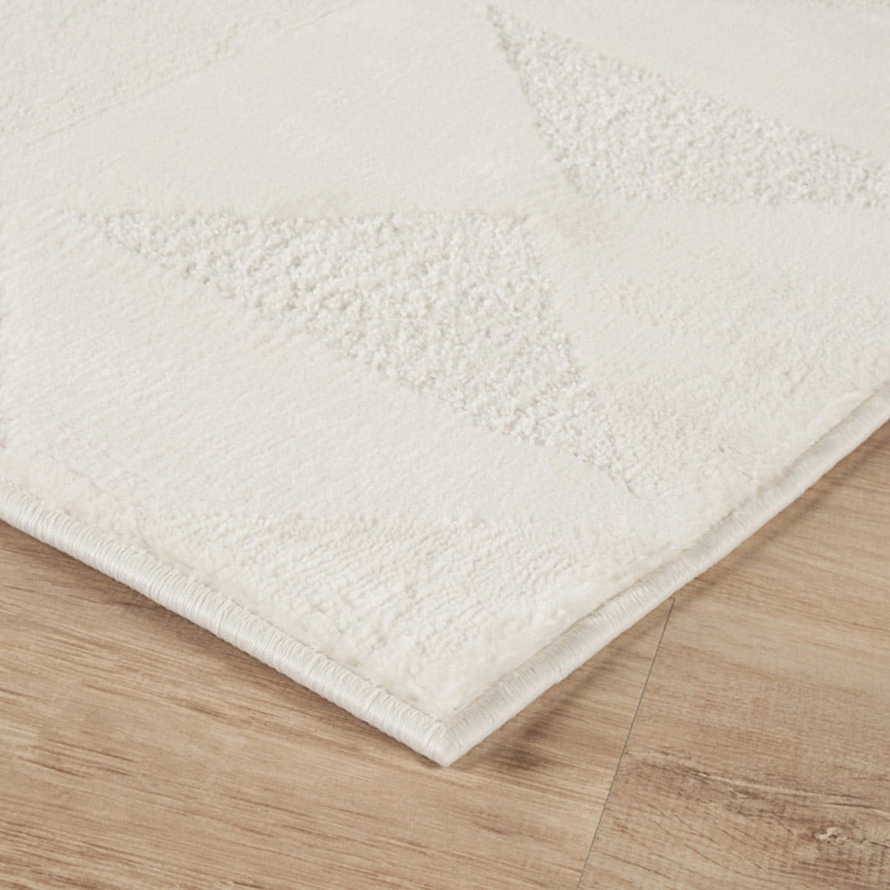 Desire Rugs Hamilton Cream Geometric Triangle Mosaic Rug 60 x 220cm Image 3