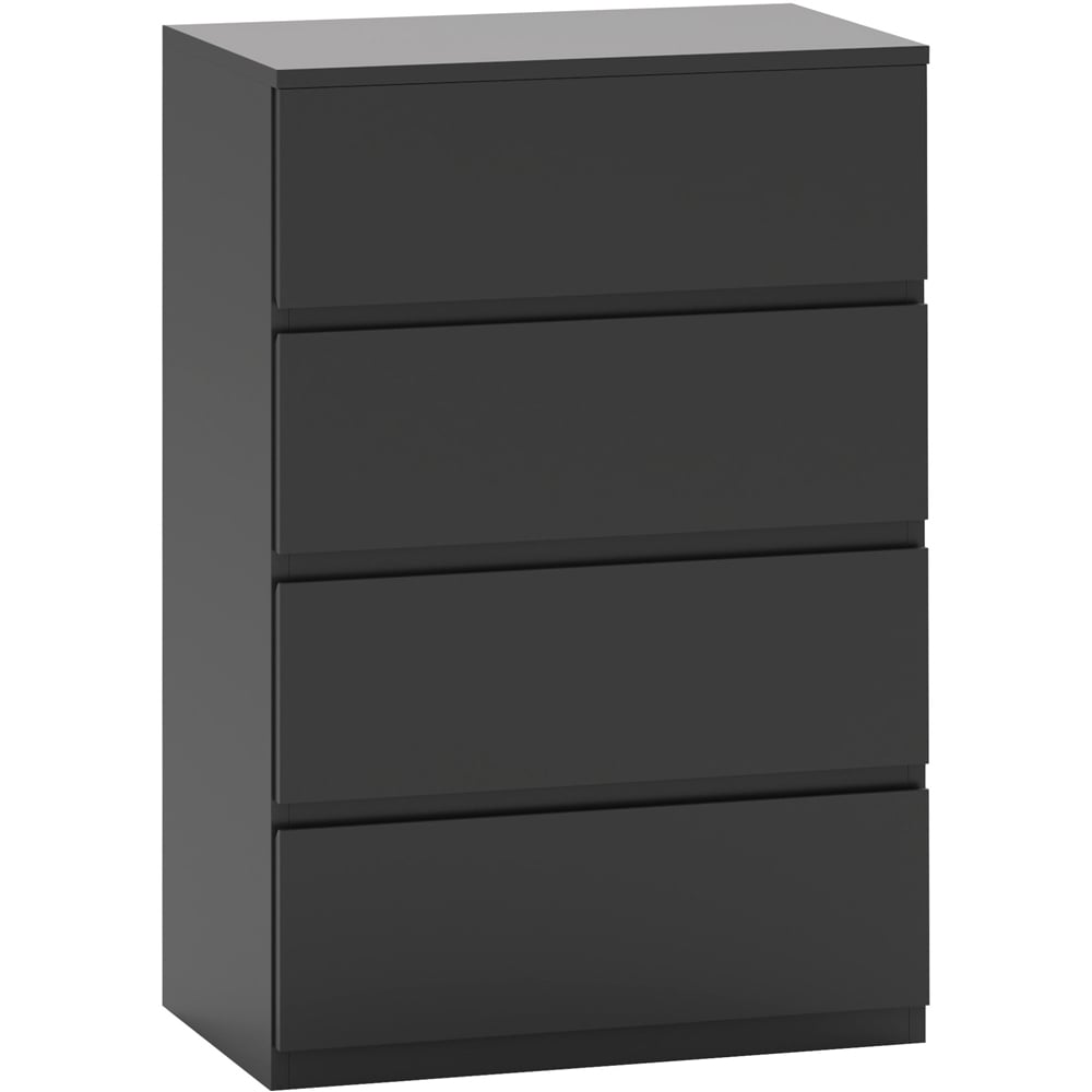 Portland 4 Drawer Black Chest of Drawers Image 2