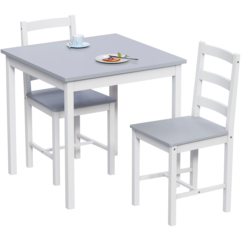 Vida Designs Yorkshire 2 Seater Dining Set White and Grey Image 2