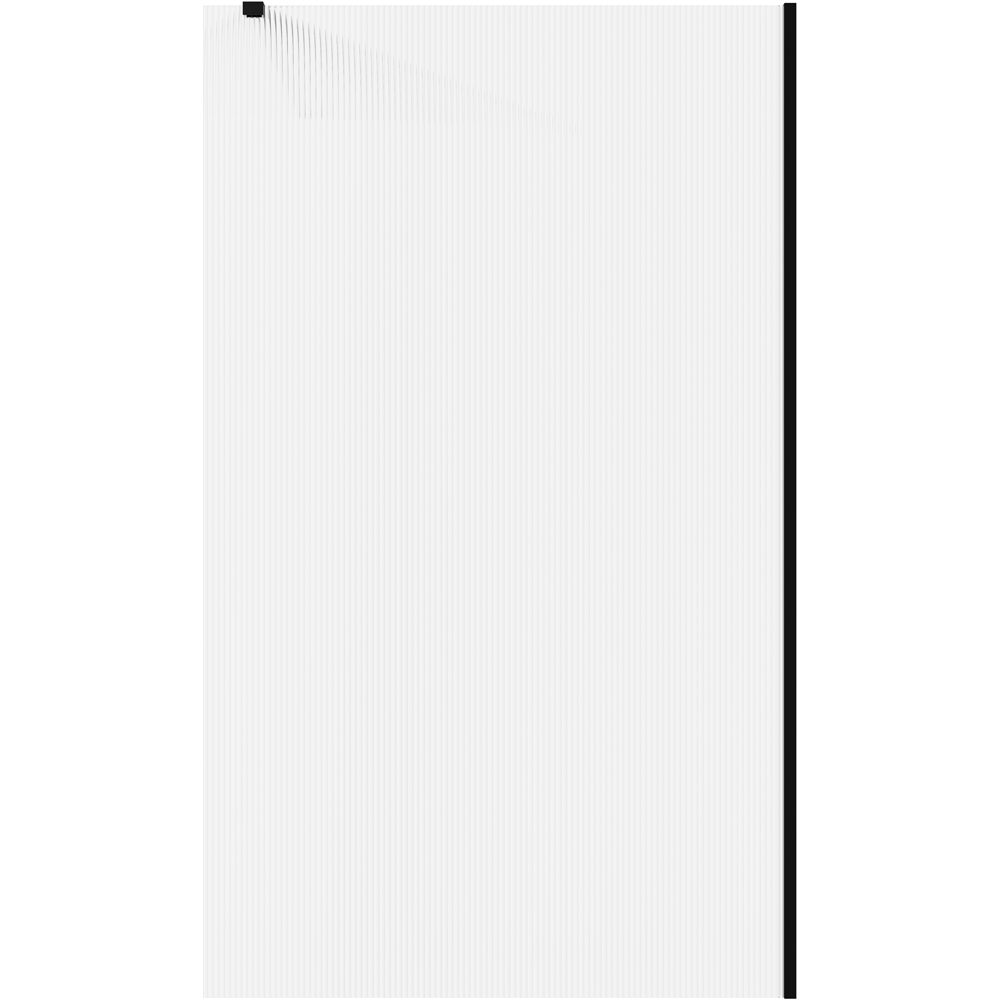 Bathstore Nero Fluted Glass Wetroom Shower Panel with Matt Black Profile and Front Arm 1200mm Image 4