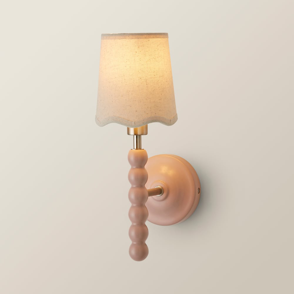 ValueLights Scallop Shade Rose Pink Bobbin LED Wall Light with Bulb 2 Pack Image 4