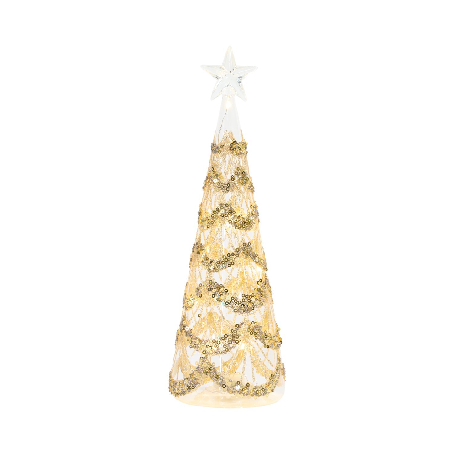 LED Embellished Gold Tree Decoration Gold Image 1
