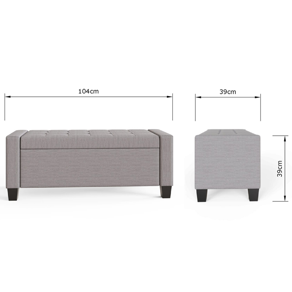 GFW Verona Grey Ottoman Storage Bench Image 9
