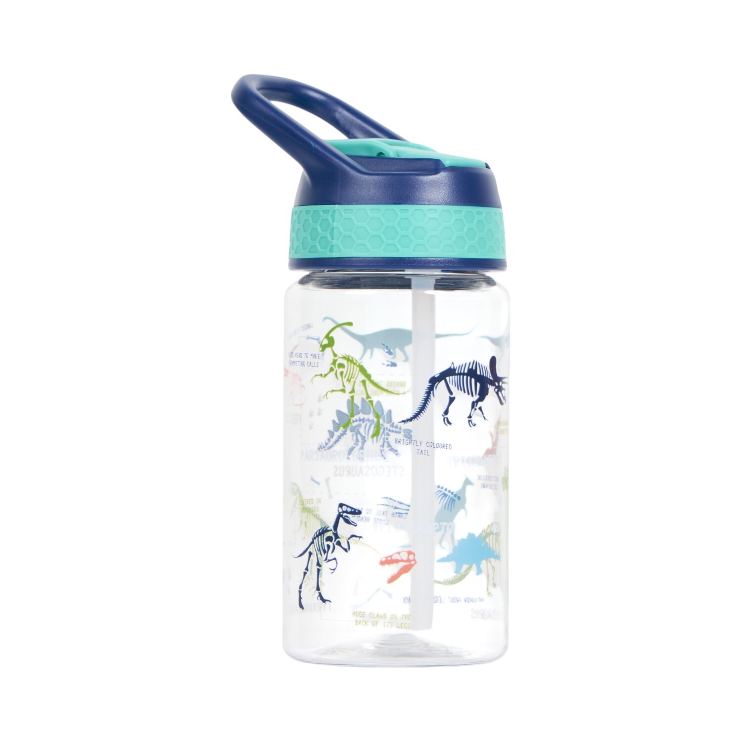 Kids Flip Top Bottle with Straw Blue Image 2