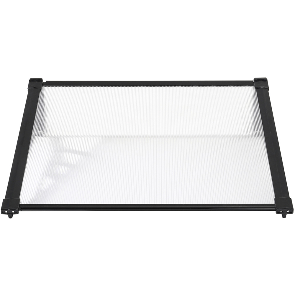 Living and Home Black Window and Door Awning Canopy with Brackets 90 x 120cm Image 3