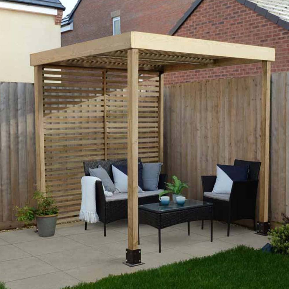 Forest Garden 1.97m Single Sided Wooden Modular Pergola Image 2