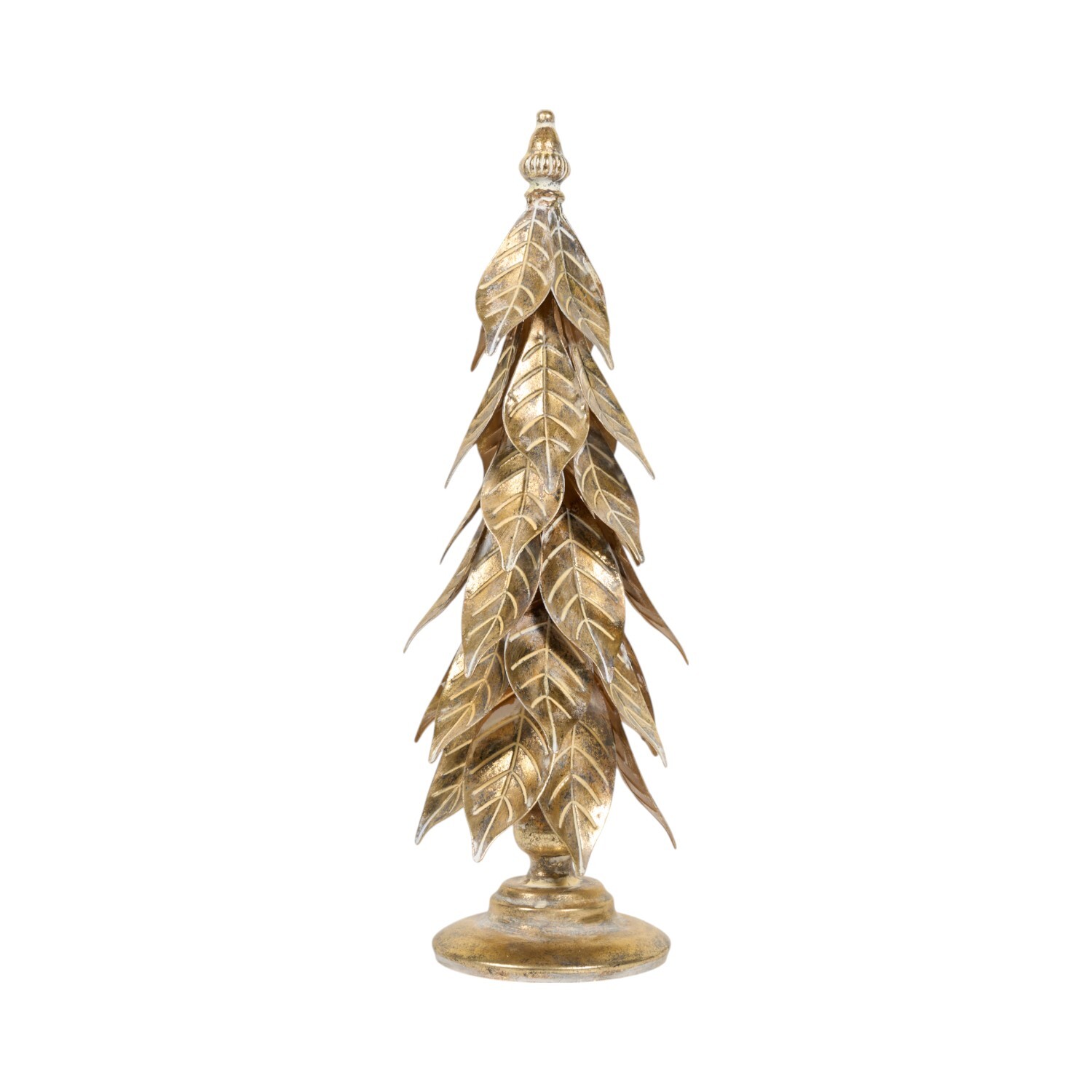 Gold Foiled Leafy Tree Standing Decoration Gold Image 2