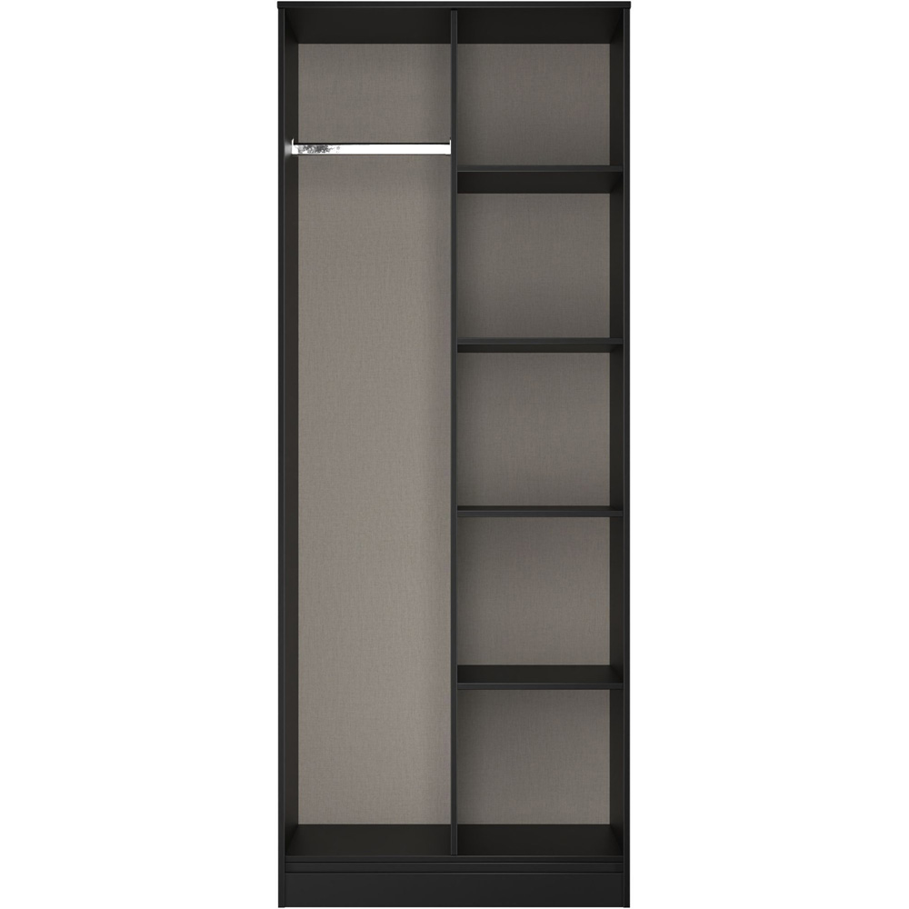Crowndale Hong Kong 5 Shelf Matt Black Tall Open Wardrobe Ready Assembled Image 2