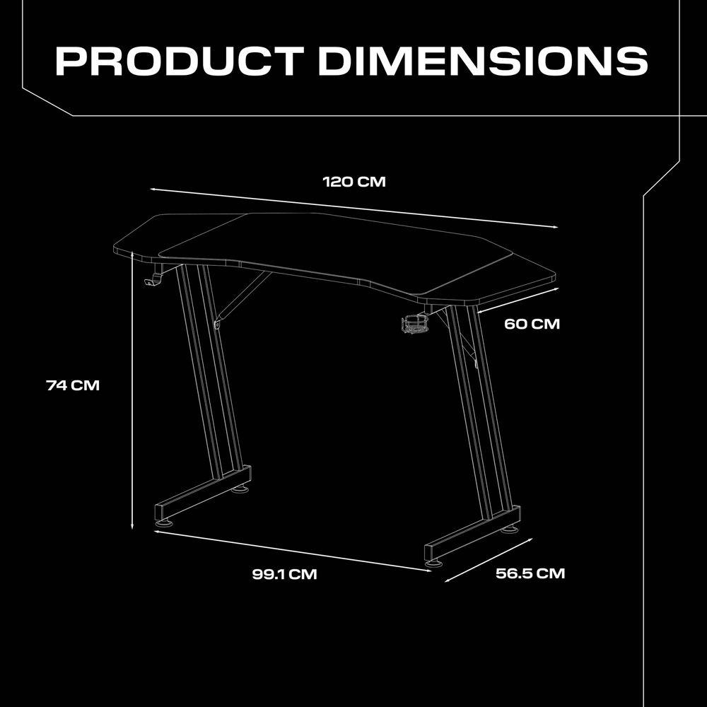 X Rocker Panther Evo Gaming Desk with Mousepad Black Image 7
