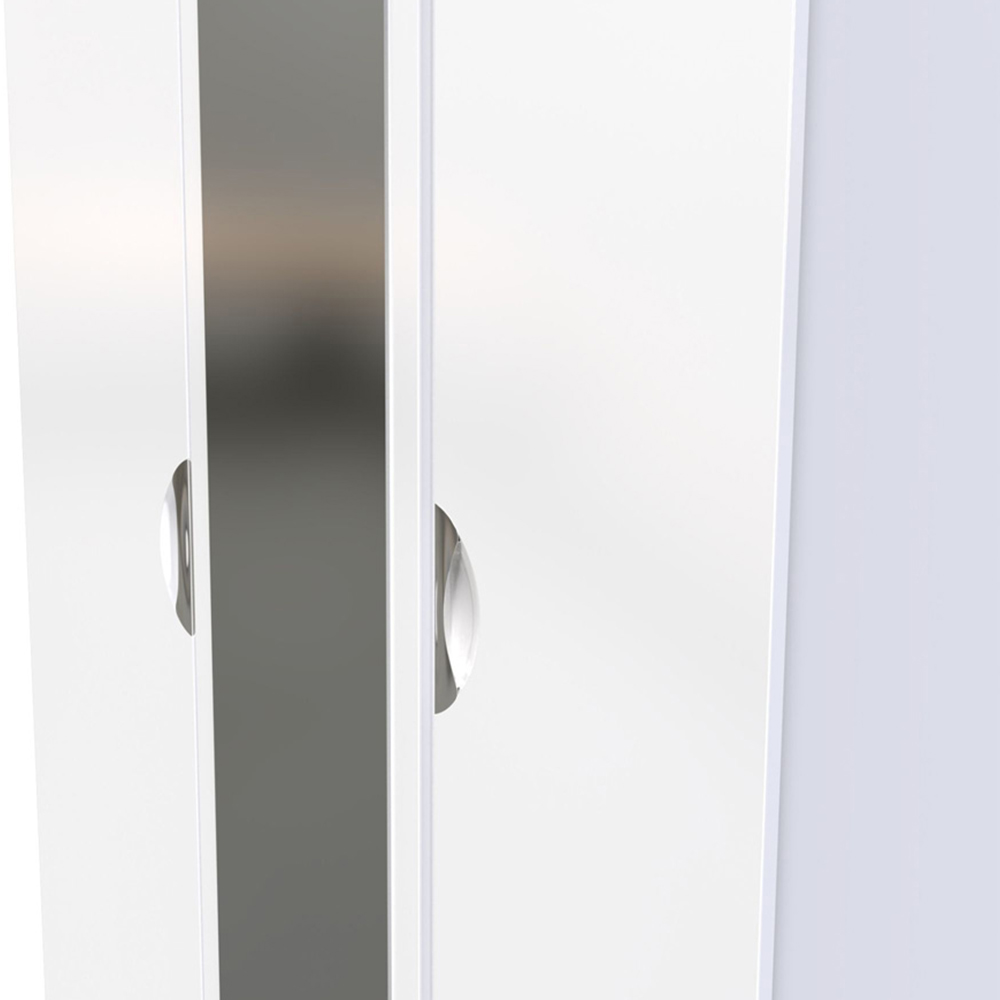 Crowndale Camden Ready Assembled 3 Door Gloss White Mirrored Wardrobe Image 5