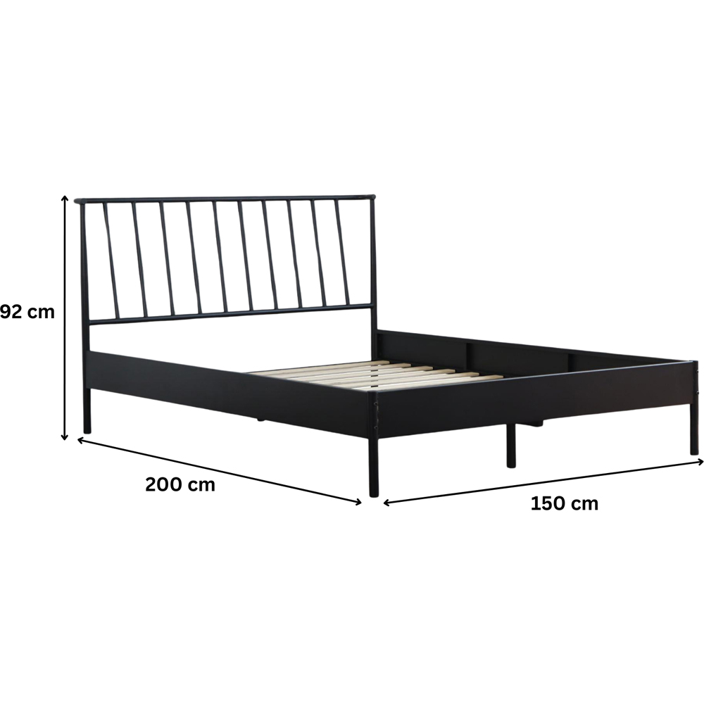Home Source Odessa King Size Black Metal Bed Frame with Headboard Image 9