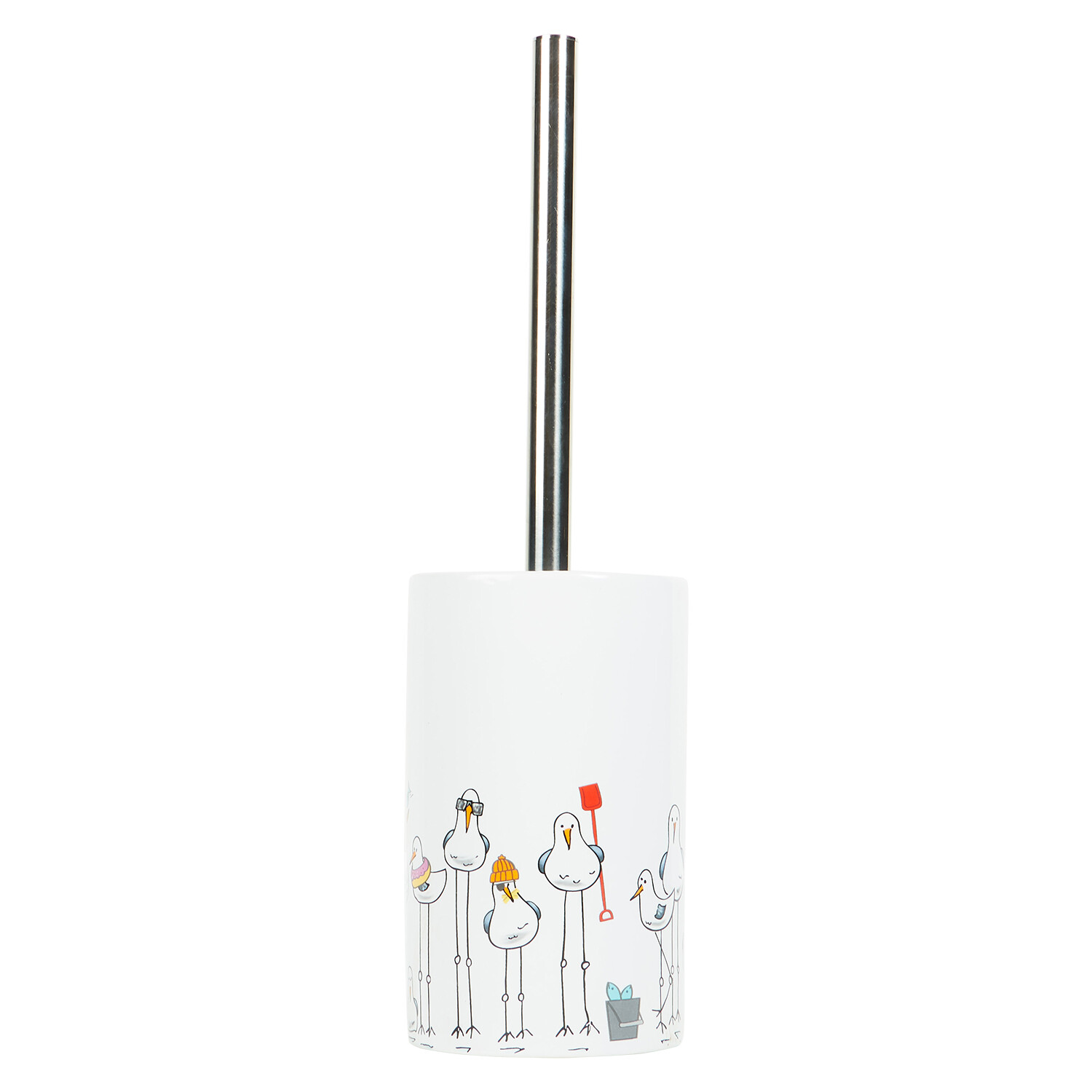 White Seagull Toilet Brush Holder - White Image 2